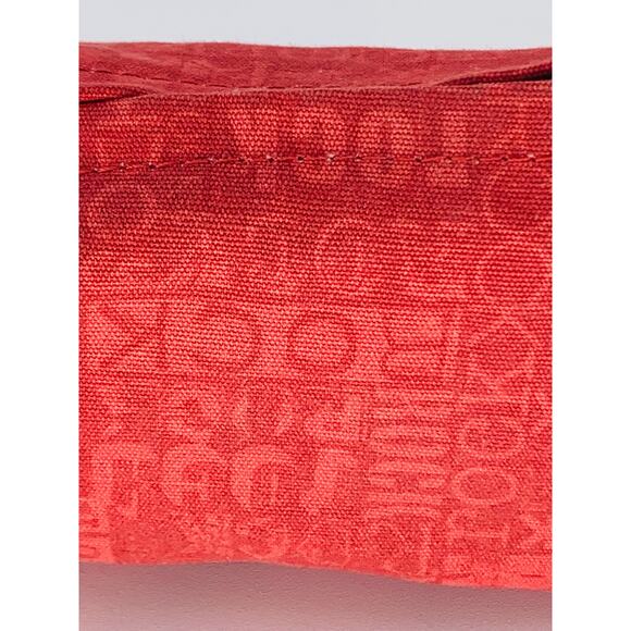 Cosmetic Bag Small Red Zipper Fabric Rock Pencil 8" x 4" Makeup Pouch Clutch - Picture 3 of 10